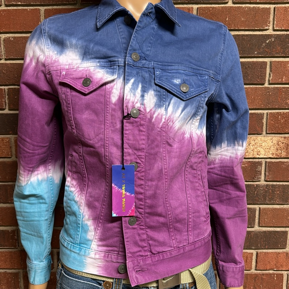 American Eagle X Young Money ( Lil Wayne)‎ Tie Dye Denim Jacket Size Small